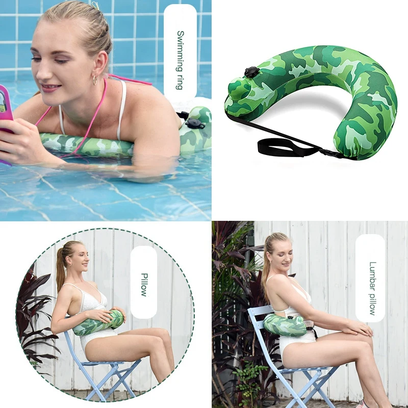 

Swim Belt Inflatable Swim Ring Portable Swim Trainer Pool Float Travel Neck Pillow for Kids Adults