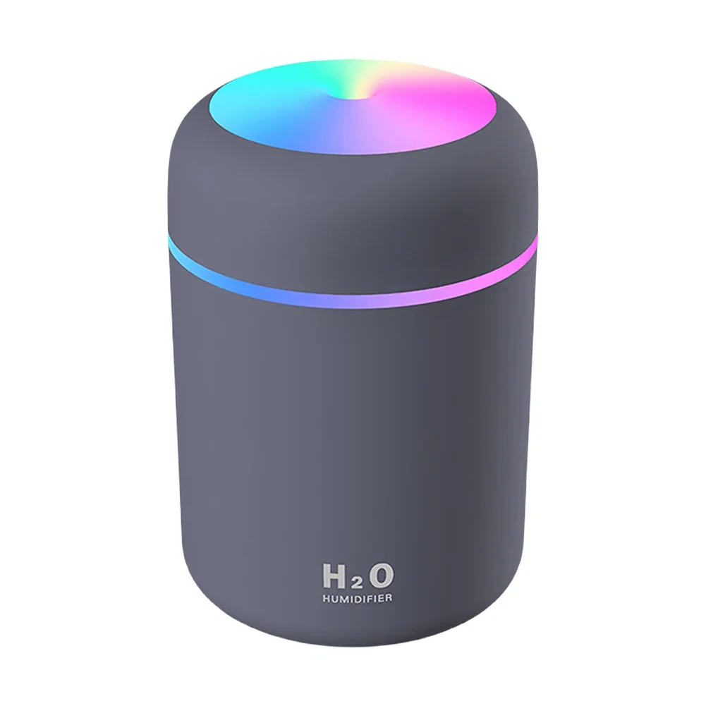 Mini humidificateur d'air portable USB rechargeable avec lumière colorée, humidificateur d'air silencieux pour voiture, atomiseur d'air, purificateur d'huile, diffuseur de brume ﻿
