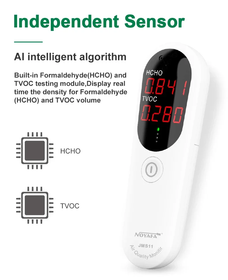 NOYAFA JMS11 Digital Air Quality Monitor Formaldehyde TVOC Meter Portable Sensor
