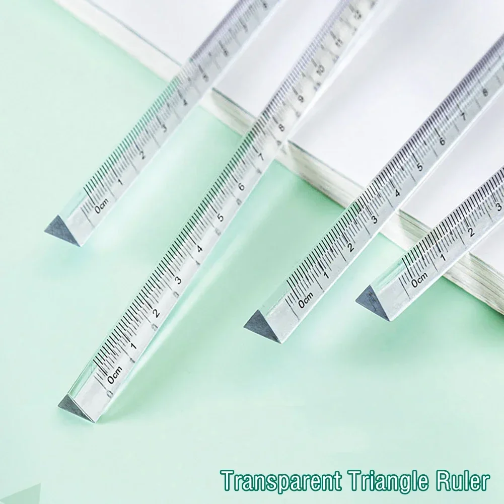Ruler Set Straight Ruler Plastic Ruler 3D Stereo Transparent Rulers 15cm Measuring Tool Drawing Template Math Ruler Angle Ruler Office School Supplies Stationery