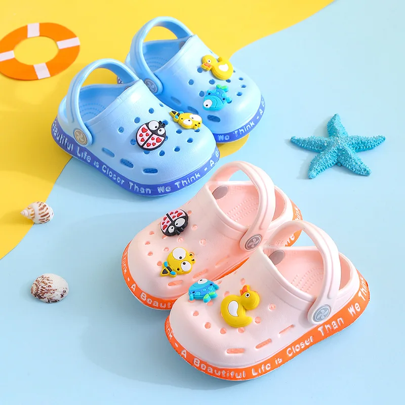 Children New Cute Cartoons Kids Mules Clogs Summer Garden Beach Slippers Sandals Cave Hole Baby Shoes For Boys Girls