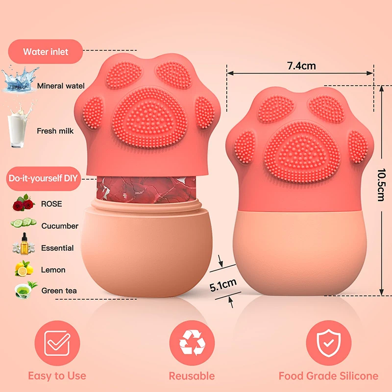 Ice Face Roller Silicone Ice Roller For Face and Eyes Puffiness Relief Reusable Facial Ice Mold Skin Care Beauty Tools For Women