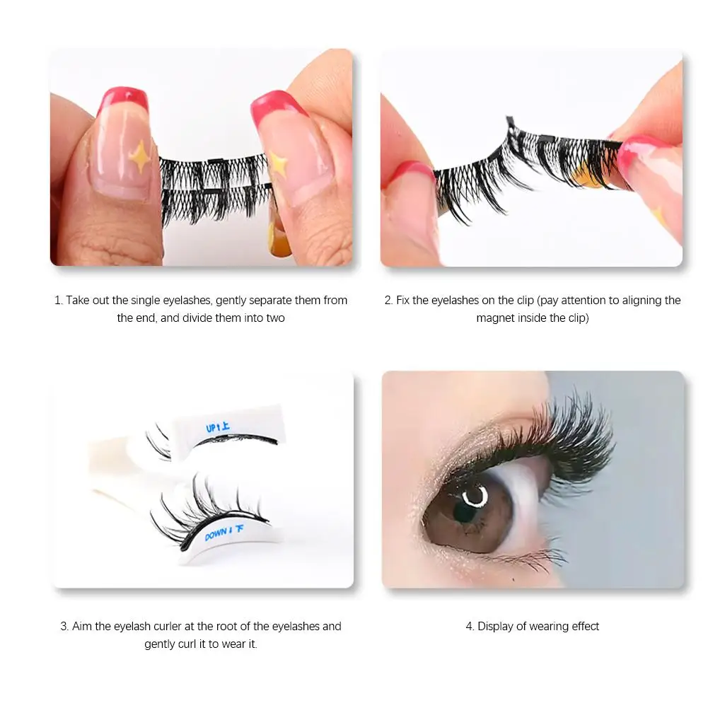 Magnetic False Eyelashes Reusable Nature Comic Demon Elf No Glue Needed Waterproof Magnetism Fashion Handmade