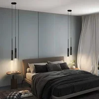 Nordic Modern Concise Pendant Light Black Chandelier for Bedroom Bedside Reading Bar Coffee Decor Hanging Lamp Adjustable Angle 1