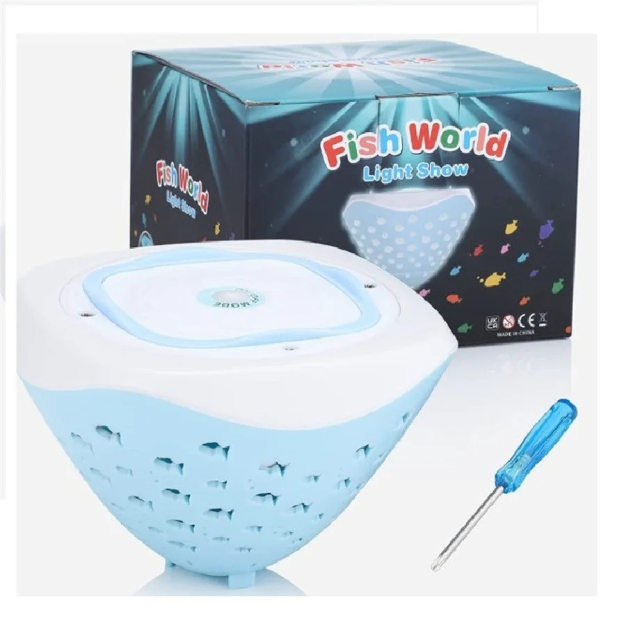 LED Pool & Bathtub Waterproof Fish Projection Light - Aquarium Floating & Fountain Underwater Lamp - Diving Ambiance Light