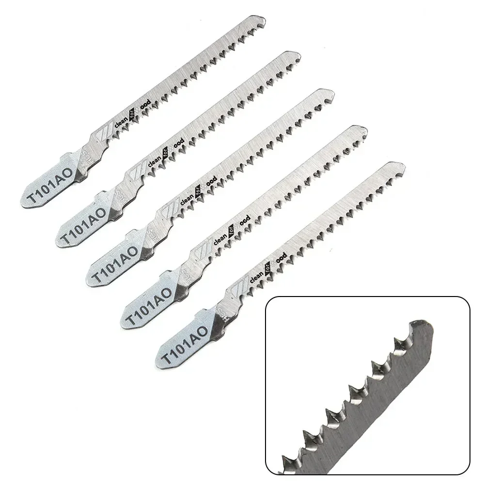 5pcs/set T101AO 4inch HCS T-Shank Jigsaw Blades Curve Cutting Tool For Cutting Wood Plastic Metal Steel Jigsaw Blade Set