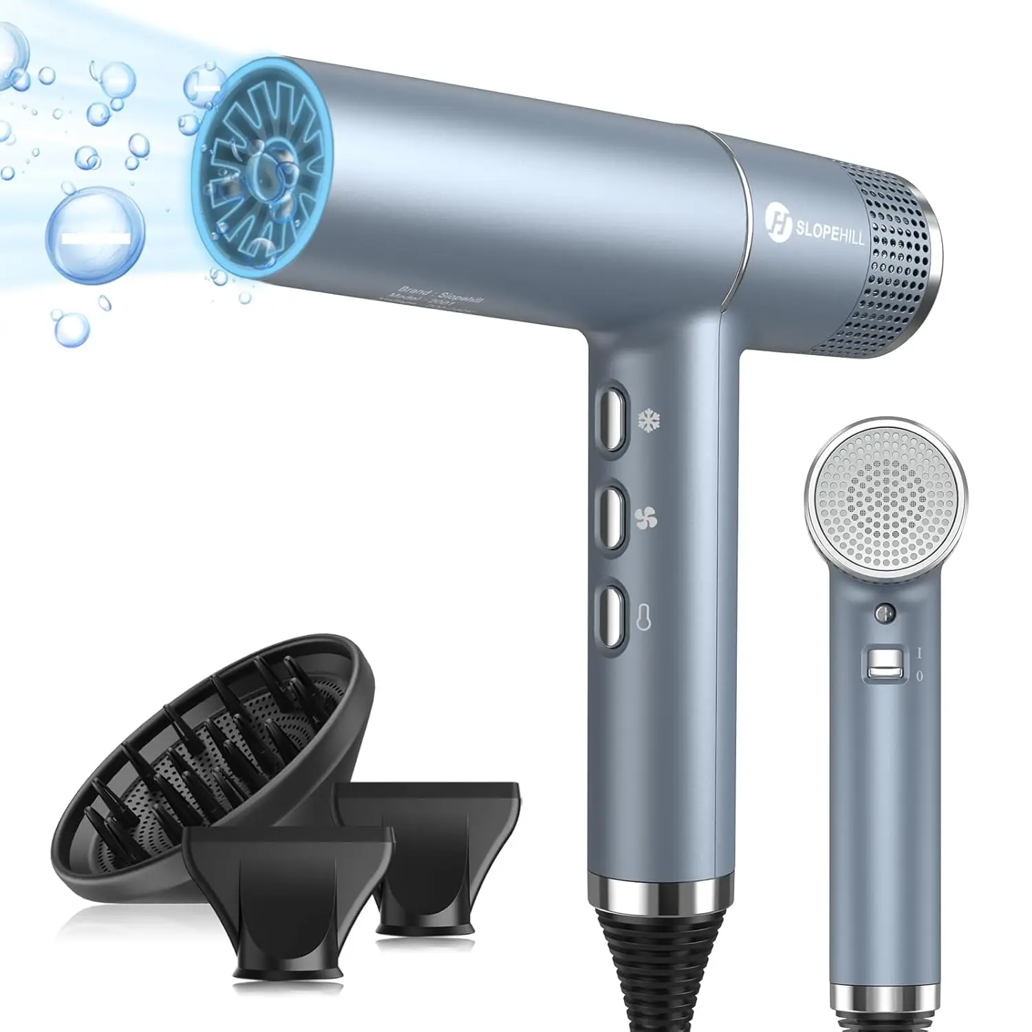 Hair Dryer with Unique Brushless Motor IQ Perfetto Innovative Microfilter Oxy Active Technology Led Display (B