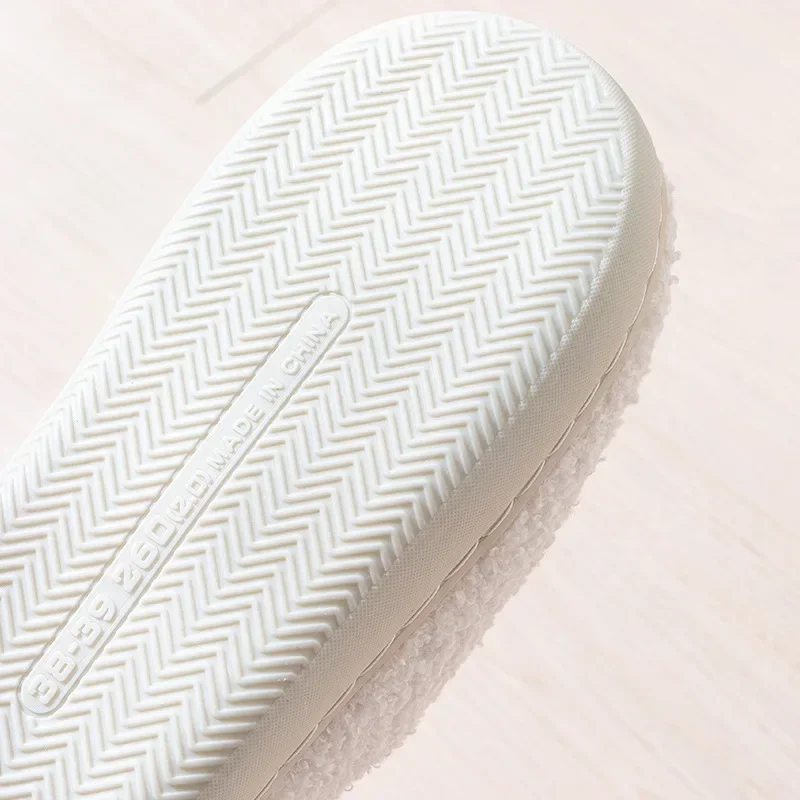 Women Rainbow Slippers Men Retro Preppy Slippers Winter Warm Plush House Fluffy Living Room Shoes Female New Christmas Gifts 6