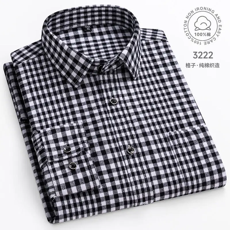 Oversized Fashion Flannel Plaid Men's Long Sleeve Cotton Shirt