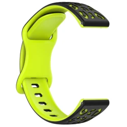 Leopard Silicone Watch Band - 20mm Adjustable Strap for 20mm Universal (Black Green)