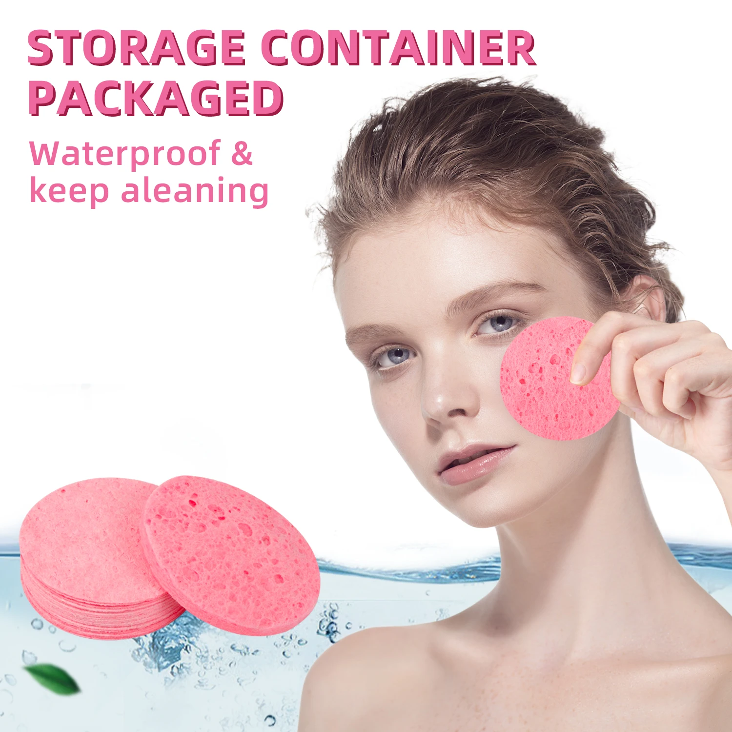 45개입 원형 압축 스펀지 물에 담그면 즉시 풀어지는 각질 제거 재사용 가능