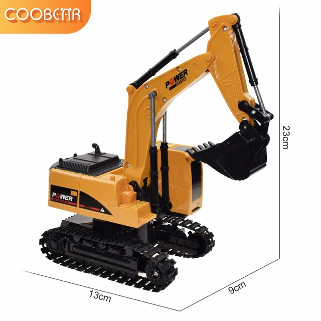 RC Excavator Bulldozer Toy 1:24 Truck Crane Electric Vehicle RTR Kid Gift Mini Remote Control Alloy Plastic Engineering Car Dump 5