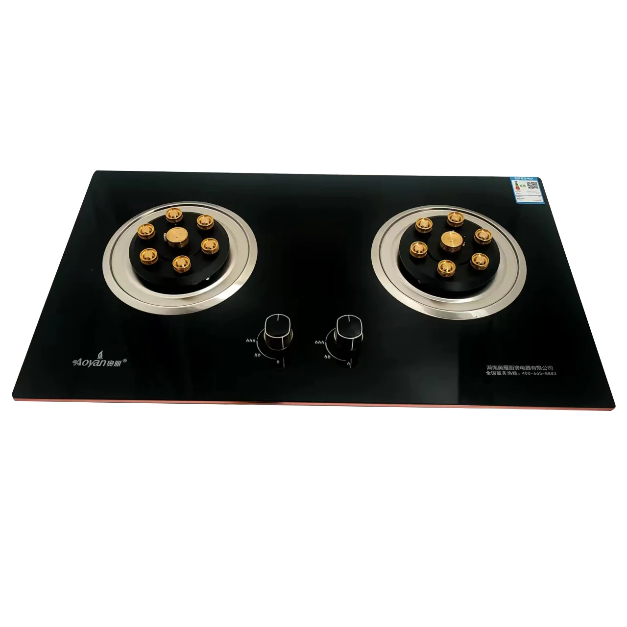 Tempered Glass 2 Burners LPG NG Gas Flippable Household Flame-out Protection Built-in Built-in Gas Stove Stovetops