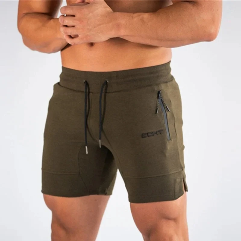 Men's Zip pocket sweatpants Fitness Gyms Shorts Men Summer Running Short Pants Male Jogger mesh Workout Beach sports short pants