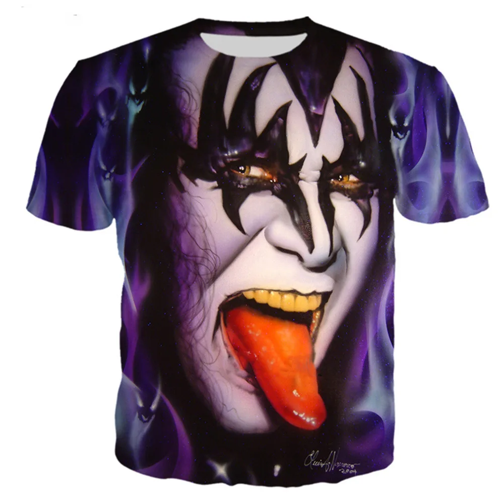 Kiss Band 3D Print Short Sleeve T Shirt