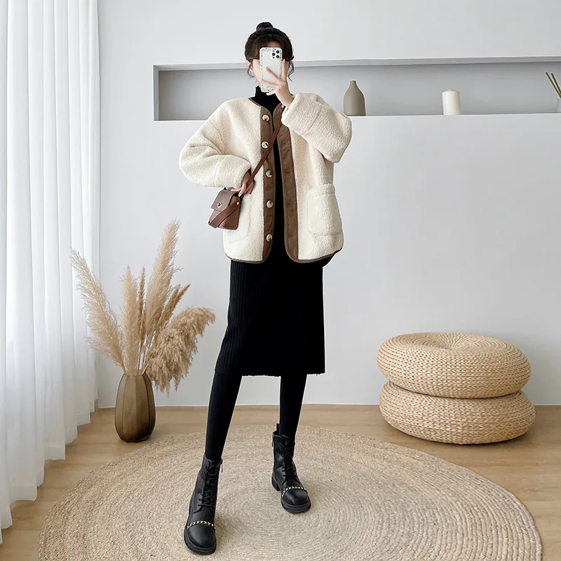 Artificial-fur Winter Jacket Maternity Pregnant Women Clothing Pregnancy Coat Artificial-Fleece Jackets Thick Coat Female Warm