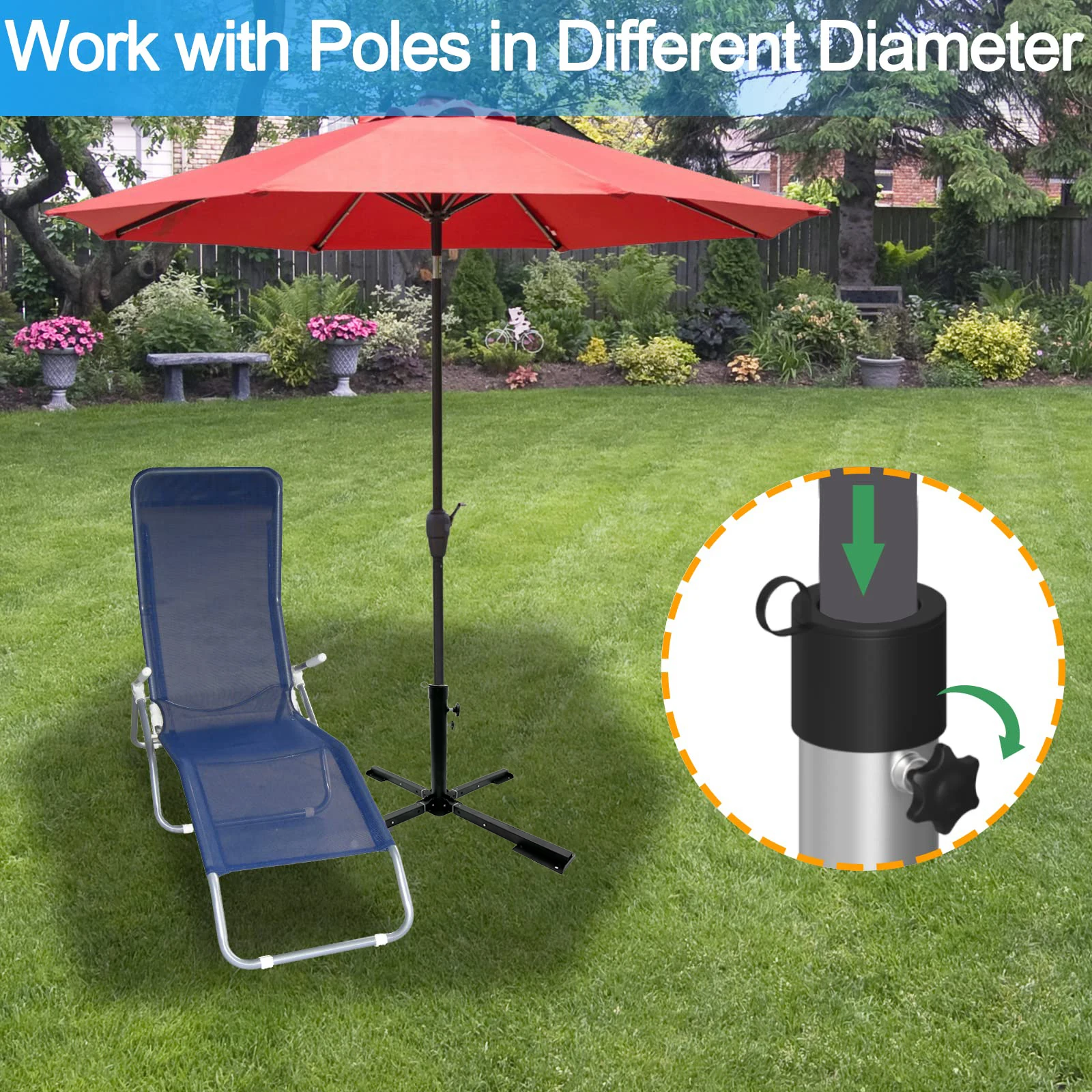 CY Retractable Umbrella Fixed Bracket Outdoor Universal Cross Base Artificial Christmas Tree Adjustable Base Anti-rust