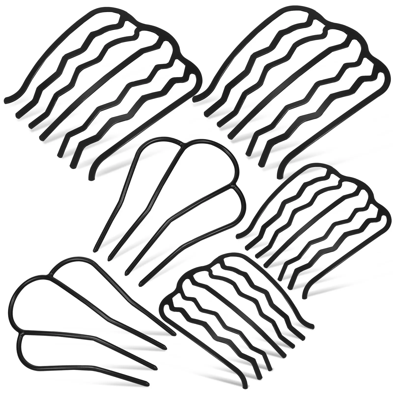6Pcs 금속 헤어 빗 클립 변형에 강한 내구성 여성용 우아한 업두 도구 소녀용 금속 헤어 빗
