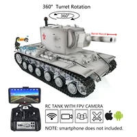 1/16 HENG LONG 7.0 Gigant Soviet KV-2 RC Tank 3949 FPV 360° Turret Barrel Recoil TH20013-SMT4 1