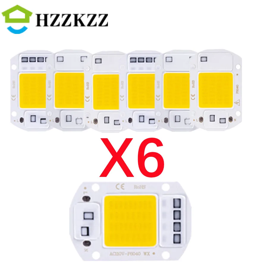 

6 pcs 220V LED Chip Diodes Lamp Bulb 50W 30W 20W COB CHIP LED Lamp Beads LED module For Flood light Spotlight DIY No Need Driver