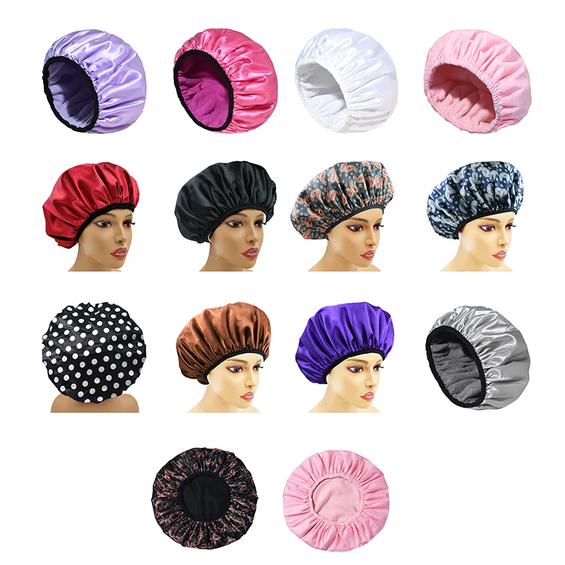 

3-In-1 Shower Cap Reusable Extra Large Shower Cap For Women Men Three Layer Water-Absorbent Dry Hair Cap Waterproof Hair Cap