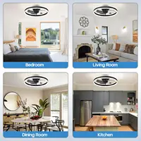 Jelena ventilateur de plafond rond luminaires avec télécommande chambre salon salle à manger décoration de la maison moderne lampe à LED intelligente ventilateur 6