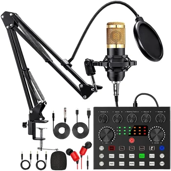 BM800 V8 Sound Card Set Professional Audio Condenser Mic Studio Singing Microphone for Karaoke Podcast Recording Live Streaming 2