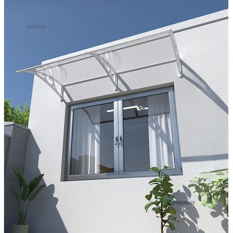 New Aluminum Alloy Awning for Courtyard Modern Transparent Silent Awnings Simple Household Outdoor Waterproof Awning for Balcony