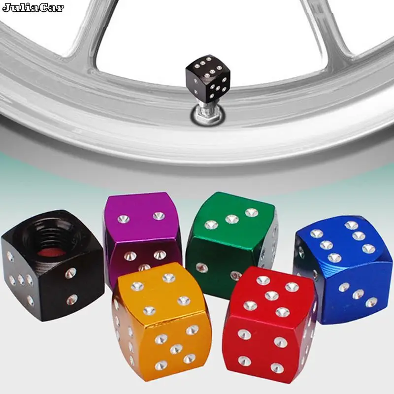 

Lot Aluminum Alloy Car-styling AUTO Dice Dust Valve Caps Motorcycles Electric