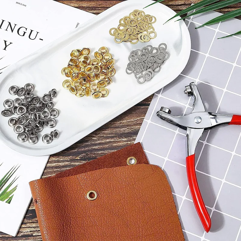 6/12mm150/320/400set Metal Eyelet and Eyelet Punch Die Tool Grommet DIY Manual Tools Kit Leather Craft Clothing Leather Belt Hat eyelet punch tool set eyelet grommet ring eyelet grommet ring kit grommet eyelet kit grommet punch tool grommet tool kit grommet tool eyelet grommet dies