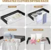 80cm Wall Mounted Laundry Drying Rack White Metal Clothes Drying Rack 5 Rods Space Saving Laundry Racks for Drying Towel Shoes 3