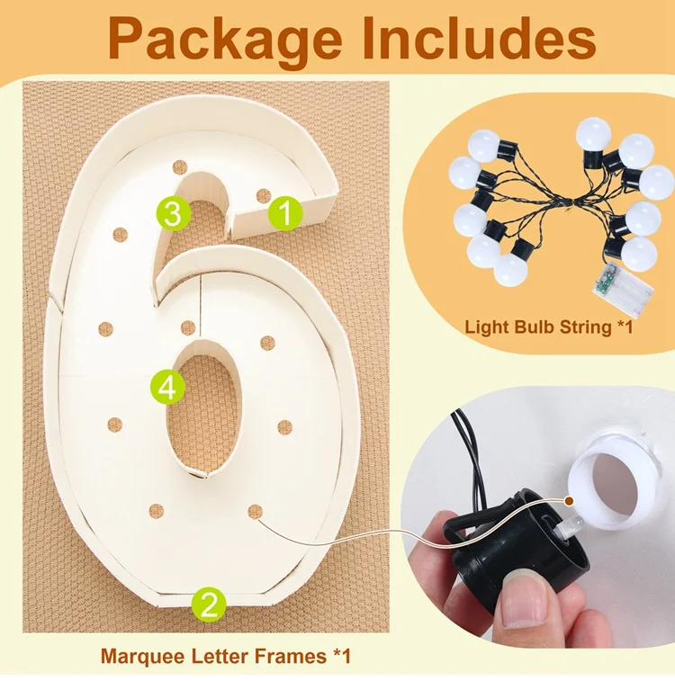 Description Picture 4 of item91.5cm Warm Light Up Giant Figure Balloon Filling Box with 10 Lights 1st Birthday Number 0-9 Frame Wedding Decor Baby Shower