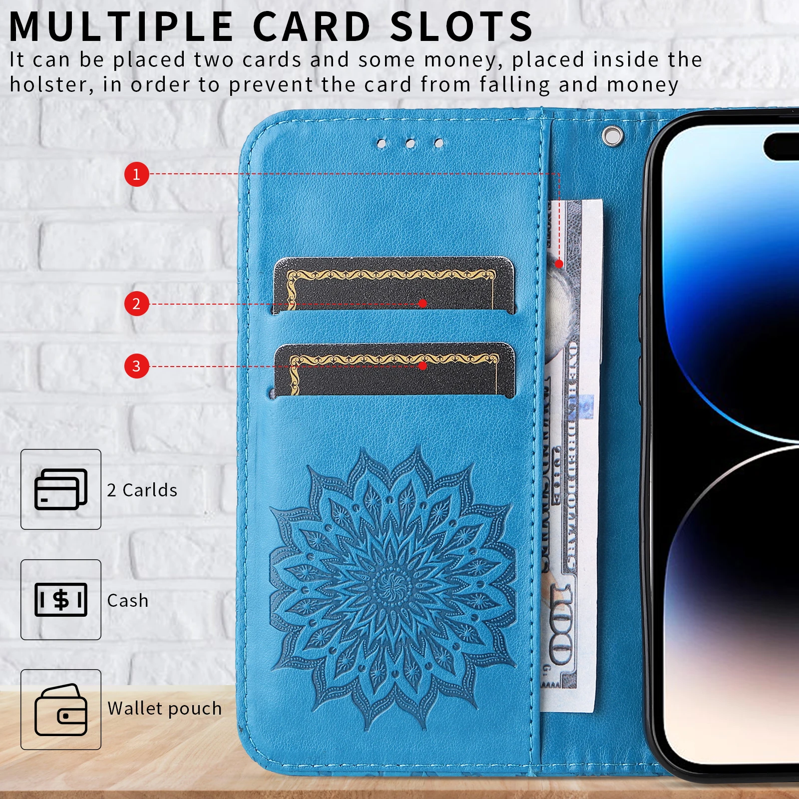 Multi-Functional Magnetic Leather Wallet Phone Case