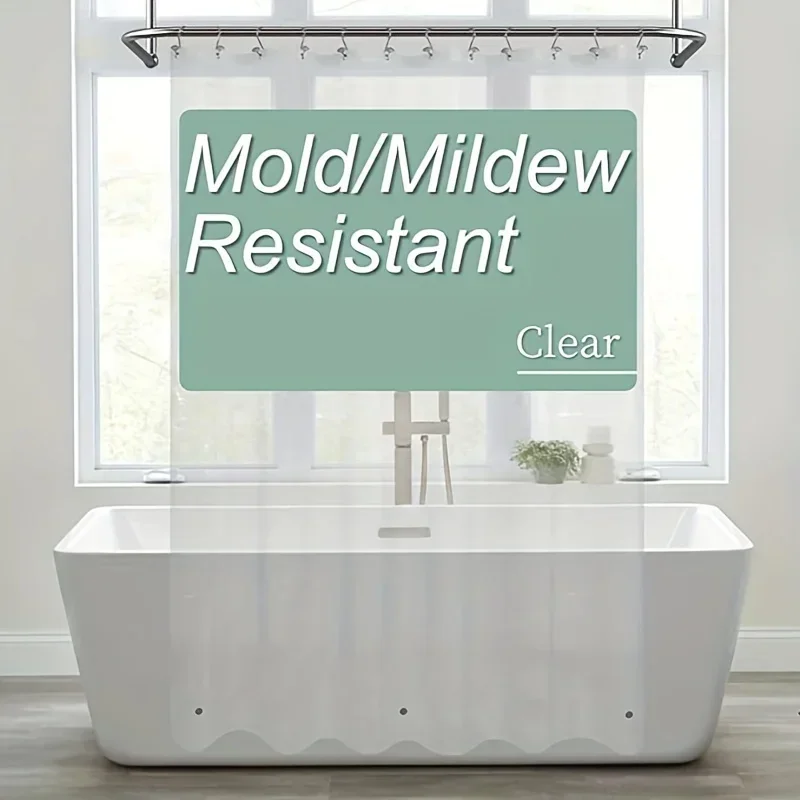 1pc Clear Peva Shower Curtain Liner 71x72in 3 Magnets Metal Grommets No Chemical Smell Easy Install & Maintain Shower Curtains