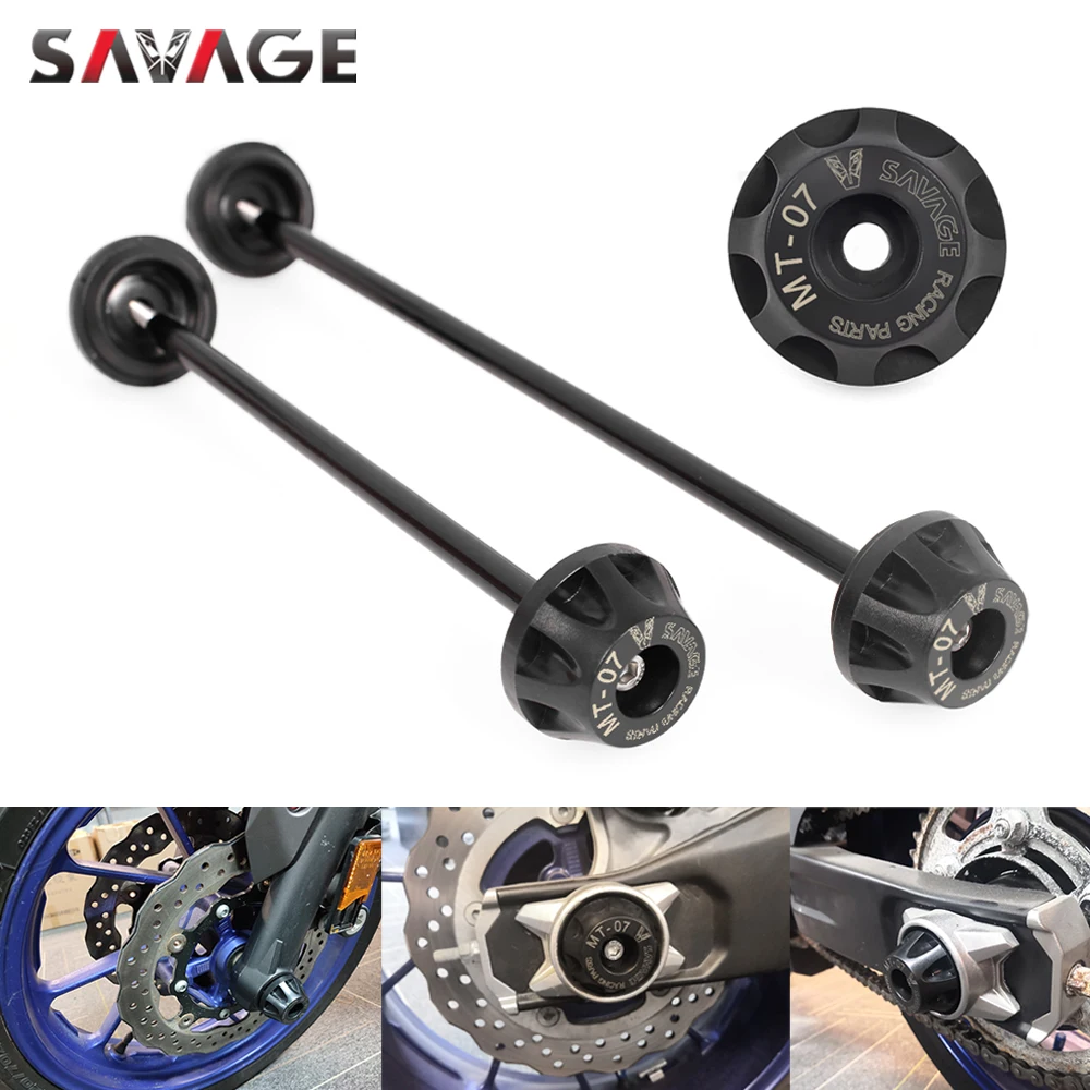 Deslizadores De Eje Para Moto Yamaha Tracer/MT-09 - Protegen Horquilla Y Chasis En Caídas, Fáciles De Instalar - Color Negro/rojo