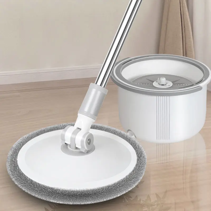 

Mop with Spin Bucket Floor Cleaning Easy To Drain Round Washer Squeegee Wiper Spray Self-squeezer All for Home and Kitchen Cube