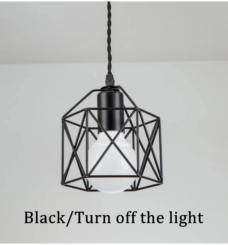 Black Wrought Iron Led Ceiling Light For kitchen Living Room Hanging Light Bedroom Lamp Study Balcony Restaurant Cafe Chandelier