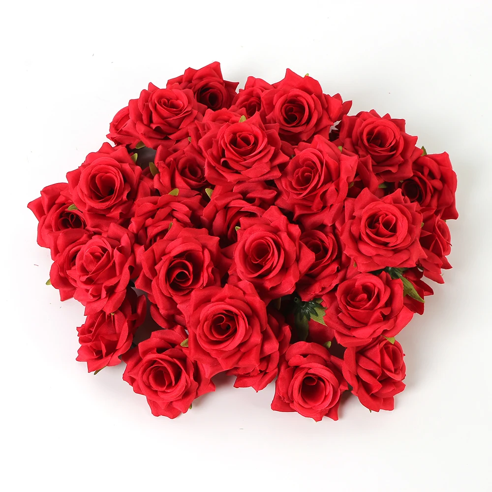 5 Stücke Rose Künstliche Blumen 6 CM Gefälschte Blume Für Wohnkultur Hochzeit Ehe Dekorationen Ornamente Handwerk Geschenke Girlande Zubehör – Detail 14