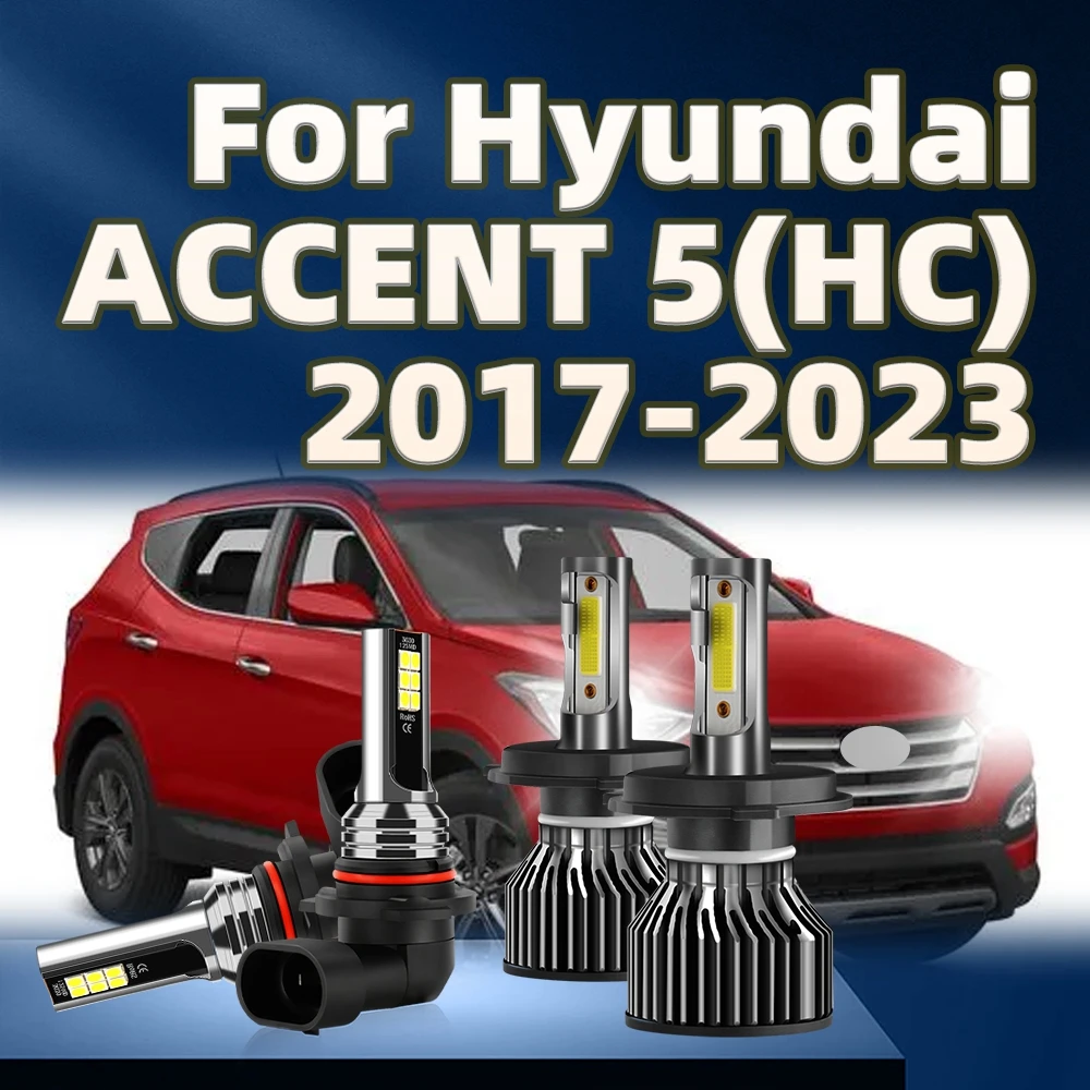 

H4 LED Headlights Car Bulbs 6000K HB4 Fog Lights Headlamps For Hyundai ACCENT 5(HC) 2017 2018 2019 2020 2021 2022 2023