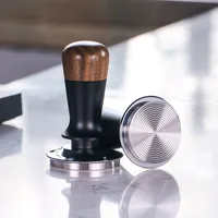 51/53/58MM Coffee Tamper Walnut Wood Coffee Tamper Stainless Steel Constant force Elasticity Coffee Hammer Espresso Accessories 2