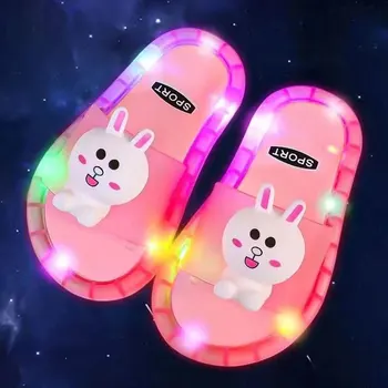 الأطفال بنين بنات النعال الكرتون يونيكورن الحيوانات يطبع أحذية مضاءة موضة أحذية لطيف الحمام الاطفال طفل النعال