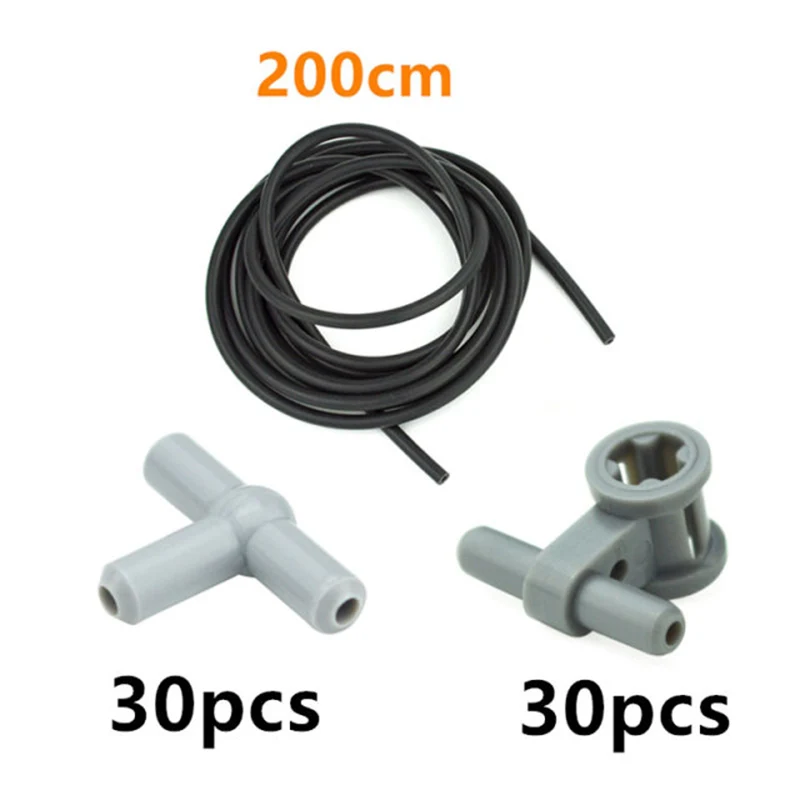 MOC Technical Pneumatic Pump Hose Brick Air Tank Rod Putter Pump Small (6L) V2 Reinforced Cylinder Leduo Block 19476 19482 47225