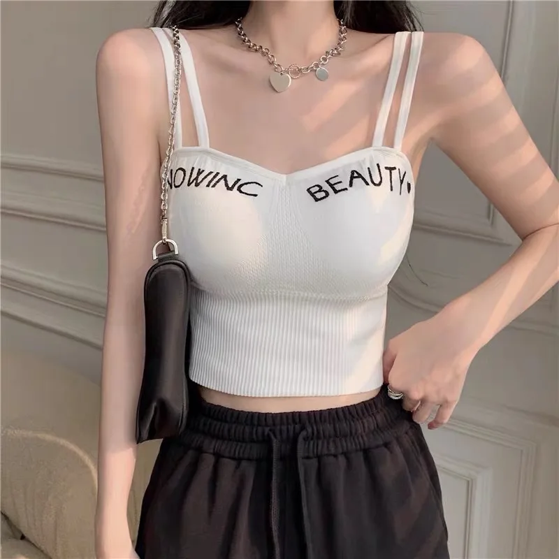

Explosions online celebrity suspender vest with chest pad sexy niche tube top with a beautiful back.