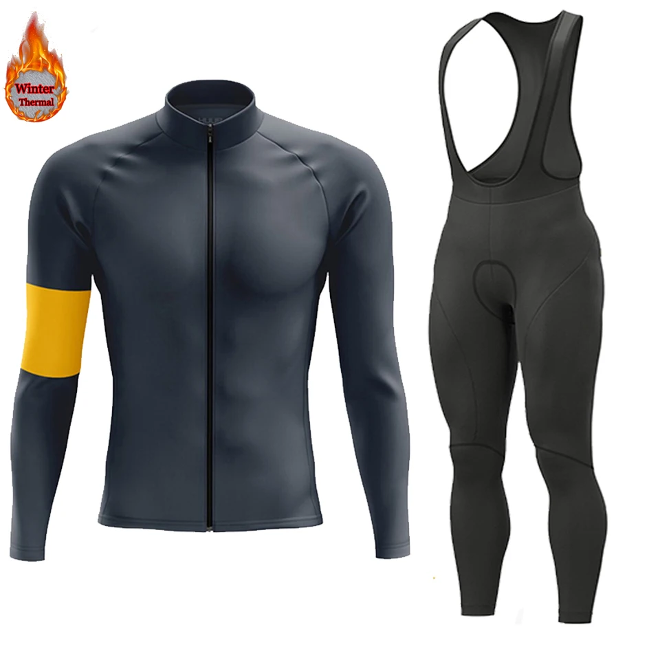 Description Picture 6 of item2024 Men Winter Jacket Racing Cycling Long Sleeves Jersey Set Warm Thermal Fleece Bike Jersey Outdoor Road Bike Cycling Clothing