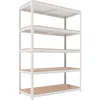 House Z-Beam White Heavy Duty Garage Storage Shelving Adjustable 5-Tier Metal Shelves Laminated Shelf Industrial Utility 1