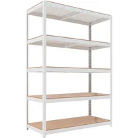 House Z-Beam White Heavy Duty Garage Storage Shelving Adjustable 5-Tier Metal Shelves Laminated Shelf Industrial Utility 1