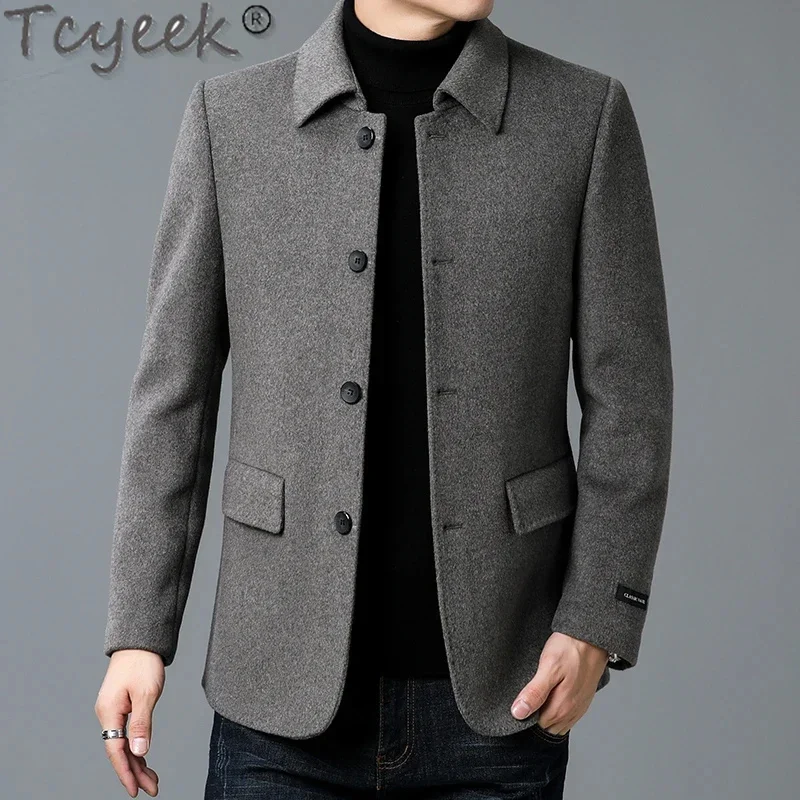 

Mens Tcyeek 85% Cashmere Jacket Fall Winter Men Clothing Short Woolen Coat Fashion Warm Wool Jackets Abrigos Invierno Hombre LM