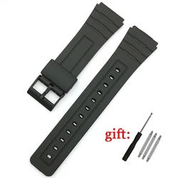 Silicone Sport Diving Watch Strap - Universal Rubber Watchband - 18mm (Black - Black)
