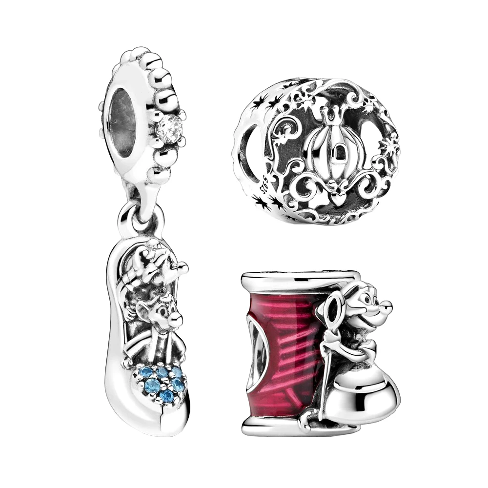 Pandora 925 Charms para pulsera de momentos auténticos, Charm DIY Disney, Cenicienta, Suzy, ratón, aguja e hilo, 799200C01| | - AliExpress
