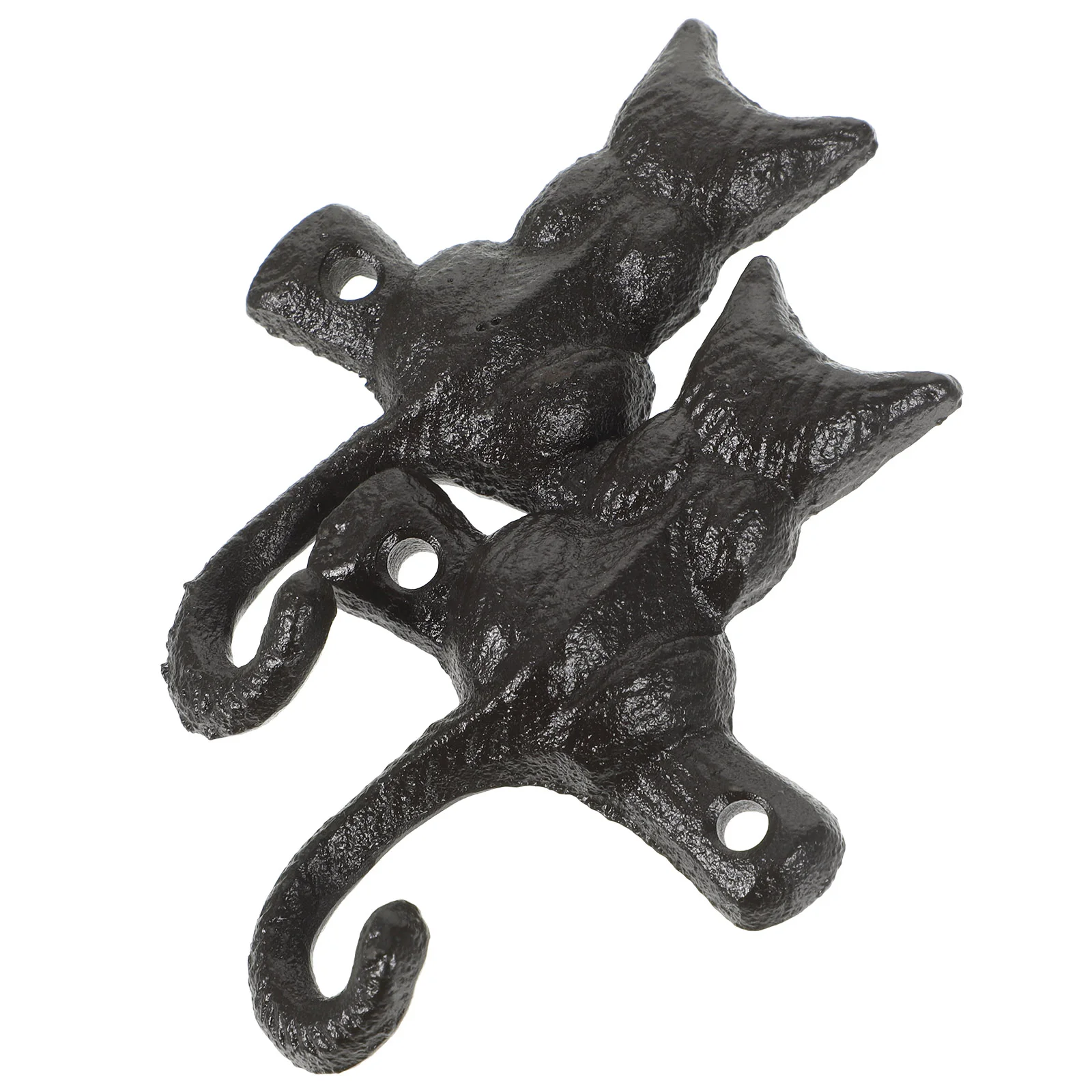 

2pcs Cat Shape Hook Iron Hooks Keychain Hooks Bag Hanging Hooks Storage Hooks